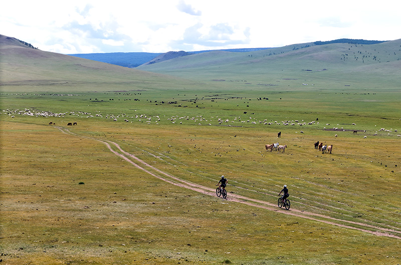 Cycle traverse in Mongolian mountains
